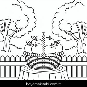 Sonbahar boyama sayfası – PDF indir, sevimli karakter