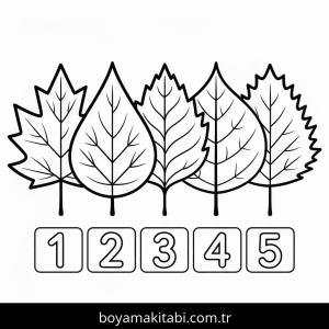 Sonbahar boyama sayfası – çizgi film temalı, basit çizim