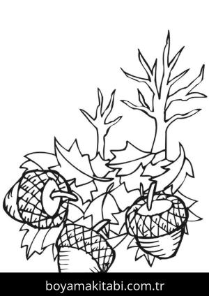 Sonbahar boyama sayfası – keyifli zaman, renkli çizimler