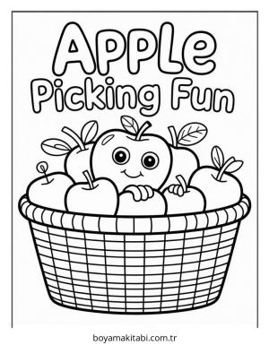 Sonbahar boyama sayfası – basit çizim, kolay boyama