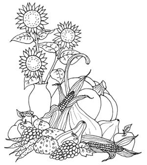 Sonbahar boyama sayfası,  coloring page, Lezzetli sonbahar eğlenceleri., 