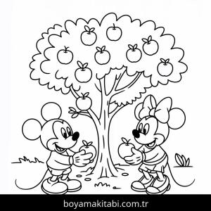 Sonbahar boyama sayfası – sevimli karakter, sanatsal çalışma