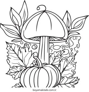 Sonbahar boyama sayfası – el becerilerini geliştirir, boyama çalışması