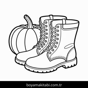 Sonbahar boyama sayfası – çizgi film temalı, basit çizim