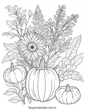 Sonbahar boyama sayfası – okul öncesi, evde etkinlik
