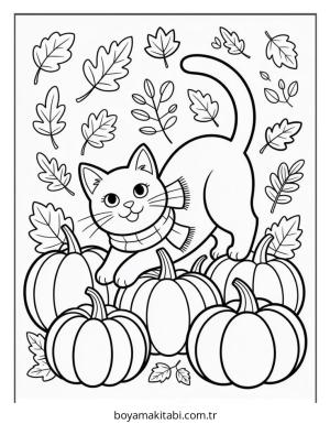 Sonbahar boyama sayfası – boyama çalışması, yaratıcılığı geliştirir