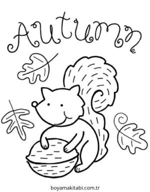 Sonbahar boyama sayfası – okul öncesi, evde etkinlik