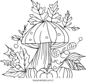 Sonbahar boyama sayfası – sanatsal çalışma, çocuklar için
