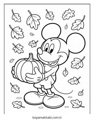 Sonbahar boyama sayfası – okul öncesi, evde etkinlik