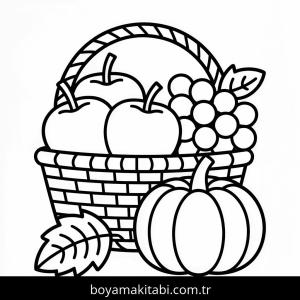 Sonbahar boyama sayfası – boyama çalışması, yaratıcılığı geliştirir