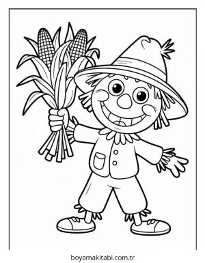 Sonbahar boyama sayfası – renkli çizimler, okul öncesi