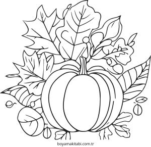 Sonbahar boyama sayfası – kolay boyama, eğitici aktivite