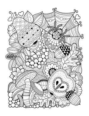 Sonbahar boyama sayfası,  coloring page, Sonbahar doğa desenleri, 