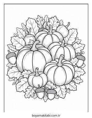 Sonbahar boyama sayfası – kolay boyama, eğitici aktivite