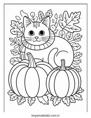 Sonbahar boyama sayfası – çocuklar için, çizgi film temalı
