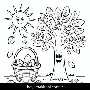 Sonbahar boyama sayfası – ücretsiz yazdır, boyama etkinliği