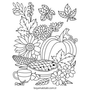 Sonbahar boyama sayfası – yaratıcılığı geliştirir, keyifli zaman