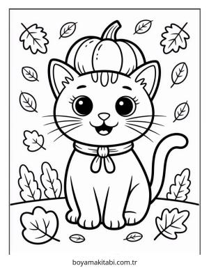 Sonbahar boyama sayfası – okul öncesi, evde etkinlik