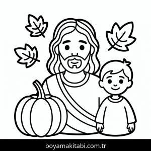 Sonbahar boyama sayfası – çocuk aktivitesi, PDF indir