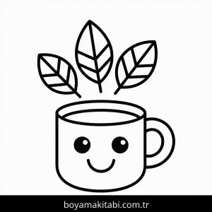 Sonbahar boyama sayfası – sevimli karakter, sanatsal çalışma