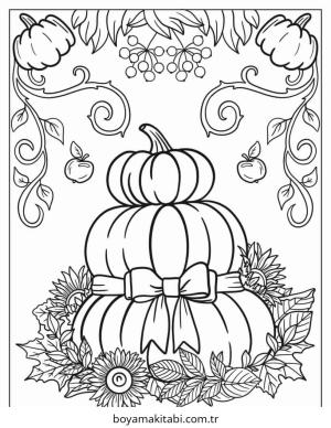 Sonbahar boyama sayfası – el becerilerini geliştirir, boyama çalışması