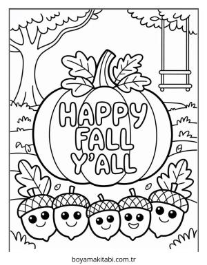 Sonbahar boyama sayfası – el becerilerini geliştirir, boyama çalışması