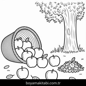 Sonbahar boyama sayfası – yaratıcılık, eğlenceli etkinlik