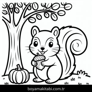 Sonbahar boyama sayfası – kolay boyama, eğitici aktivite