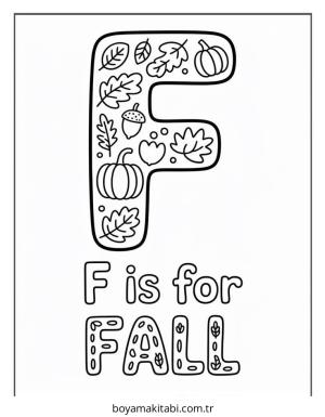 Sonbahar boyama sayfası – keyifli zaman, renkli çizimler