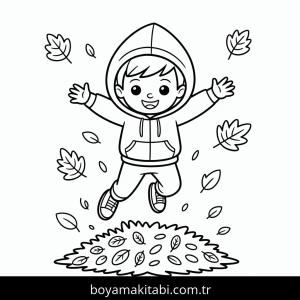 Sonbahar boyama sayfası – boyama çalışması, yaratıcılığı geliştirir