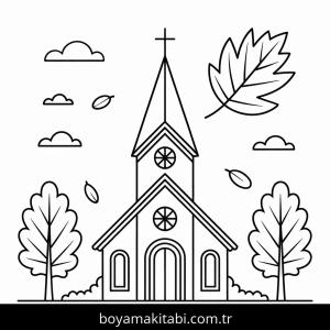 Sonbahar boyama sayfası – kolay boyama, eğitici aktivite