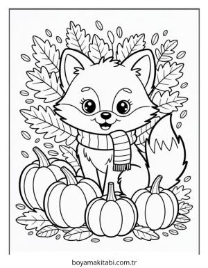 Sonbahar boyama sayfası – el becerilerini geliştirir, boyama çalışması