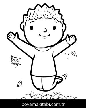 Sonbahar boyama sayfası – PDF indir, sevimli karakter