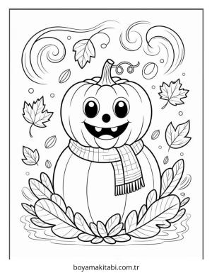 Sonbahar boyama sayfası – sanatsal çalışma, çocuklar için