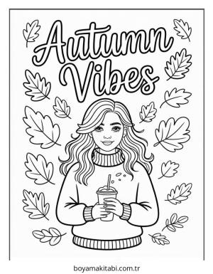 Sonbahar boyama sayfası – kolay boyama, eğitici aktivite