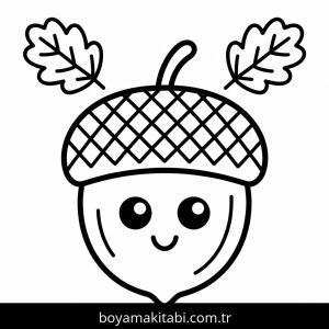 Sonbahar boyama sayfası – PDF indir, sevimli karakter