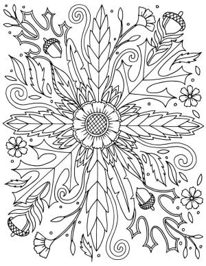 Sonbahar boyama sayfası,  coloring page, Güzel sonbahar deseni, 