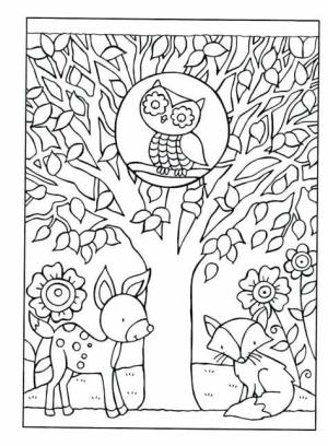 Sonbahar boyama sayfası,  coloring page, Yazdır Sonbahar Anahat, 