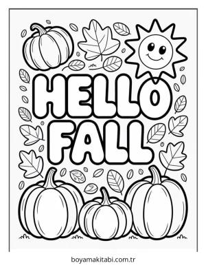 Sonbahar boyama sayfası – evde etkinlik, ücretsiz yazdır