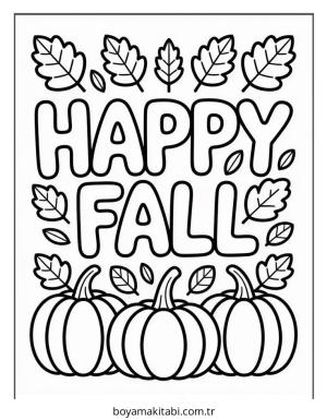 Sonbahar boyama sayfası – evde etkinlik, ücretsiz yazdır