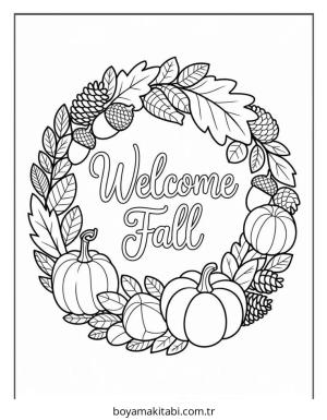 Sonbahar boyama sayfası – el becerilerini geliştirir, boyama çalışması
