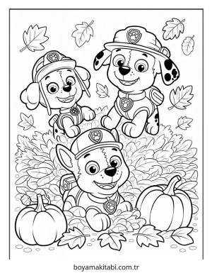 Sonbahar boyama sayfası – PDF indir, sevimli karakter