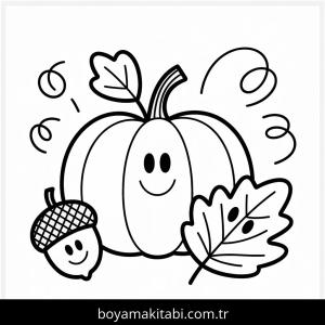 Sonbahar boyama sayfası – kolay boyama, eğitici aktivite