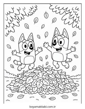 Sonbahar boyama sayfası – renkli çizimler, okul öncesi