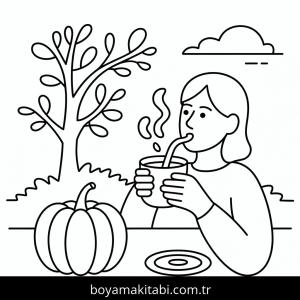 Sonbahar boyama sayfası – yaratıcılığı geliştirir, keyifli zaman