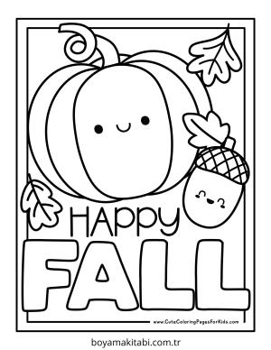 Sonbahar boyama sayfası – renkli çizimler, okul öncesi