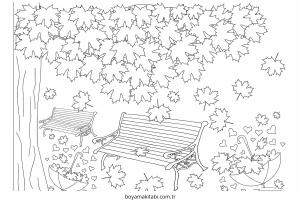 Sonbahar boyama sayfası – boyama etkinliği, çocuk aktivitesi