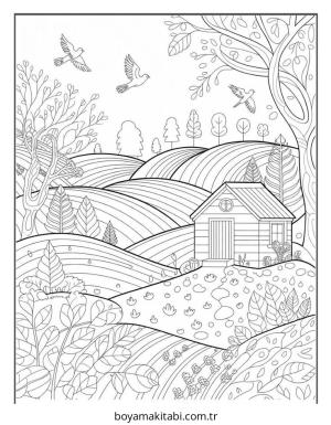 Sonbahar boyama sayfası – boyama etkinliği, çocuk aktivitesi