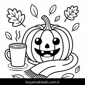 Sonbahar boyama sayfası – basit çizim, kolay boyama