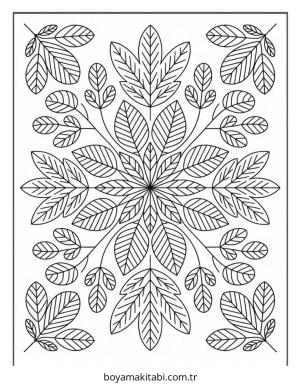 Sonbahar boyama sayfası – çizgi film temalı, basit çizim